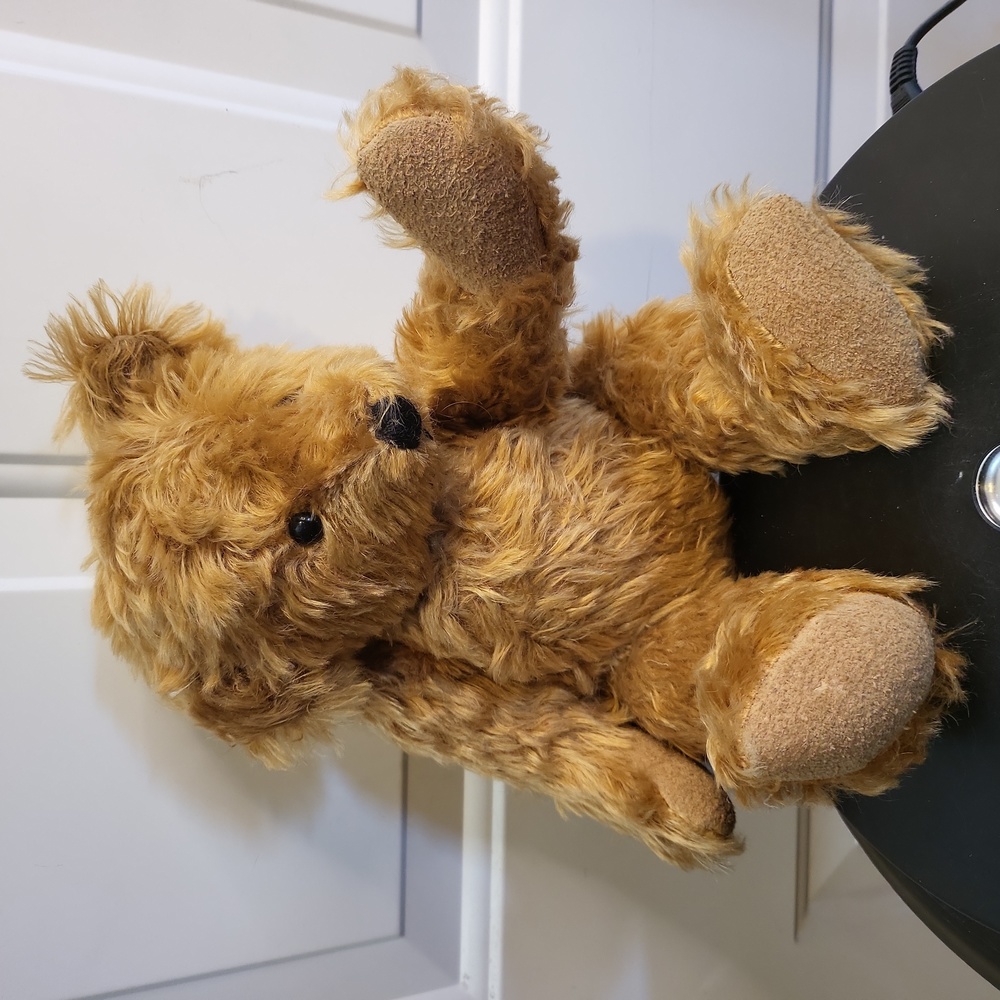 Vintage Articulated Long Hair Teddy Bear 12"